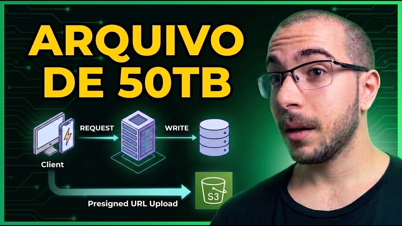 Upload e Download de Arquivos Grandes para entrevistas — Presigned URLs, S3 e CDN (System Design #5)